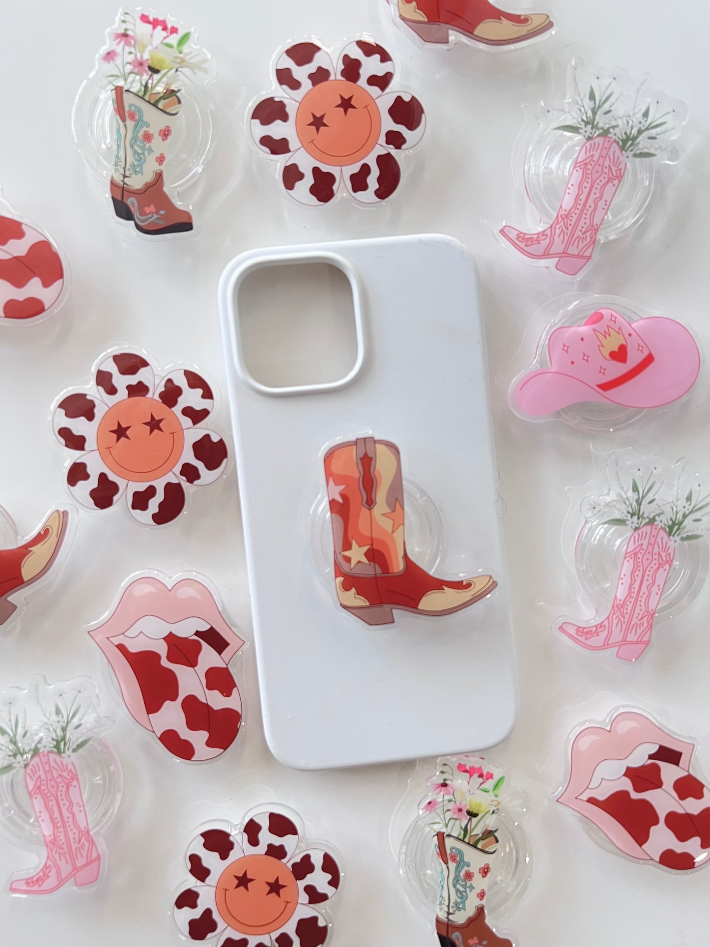 Ella Cowgirl Blue Boot Phone Grip