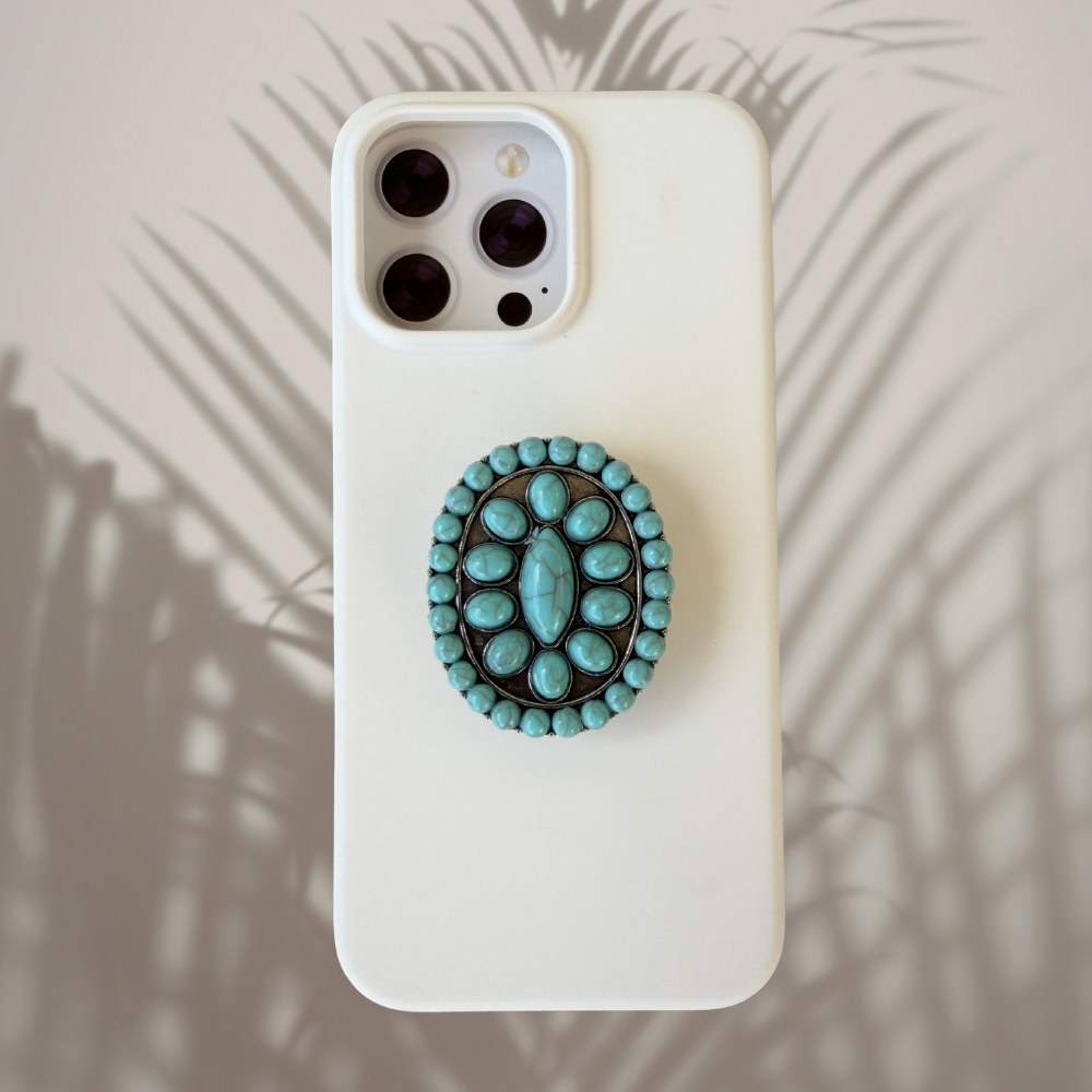 Turquoise Boho Stone Phone Grip