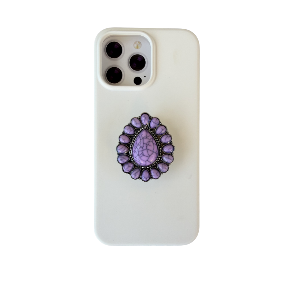 Turquoise Purple Teardrop Boho Stone Phone Grip