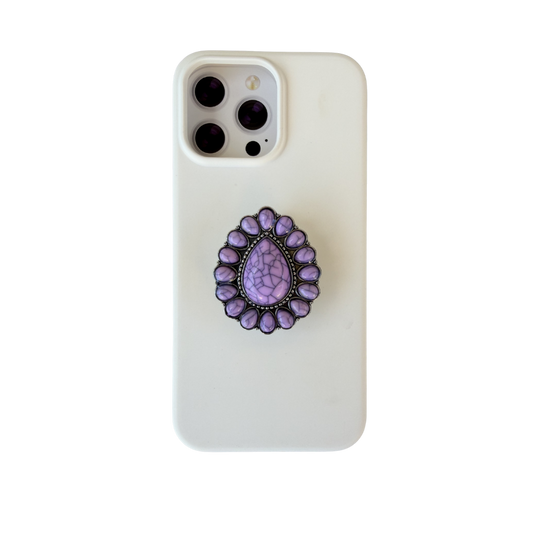 Turquoise Purple Teardrop Boho Stone Phone Grip