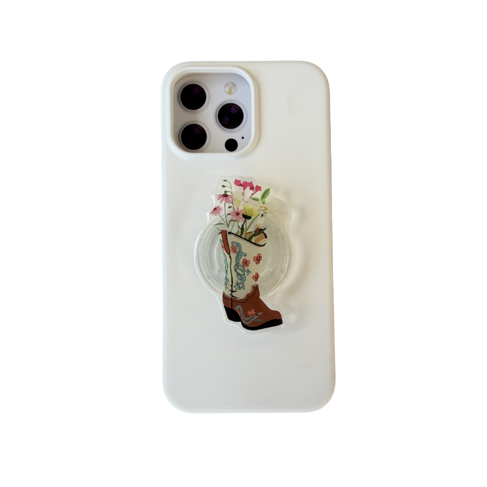Cowgirl Boot with Flowers Phone Grip
