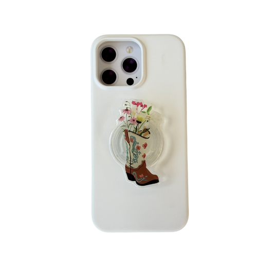 Cowgirl Boot with Flowers Phone Grip