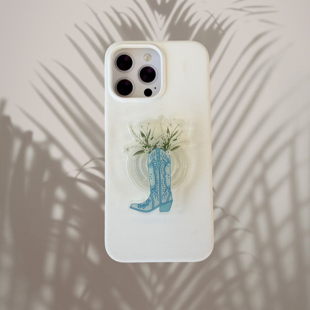 Ella Cowgirl Blue Boot Phone Grip