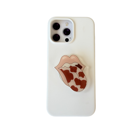 Cow Print Tongue Phone Grip